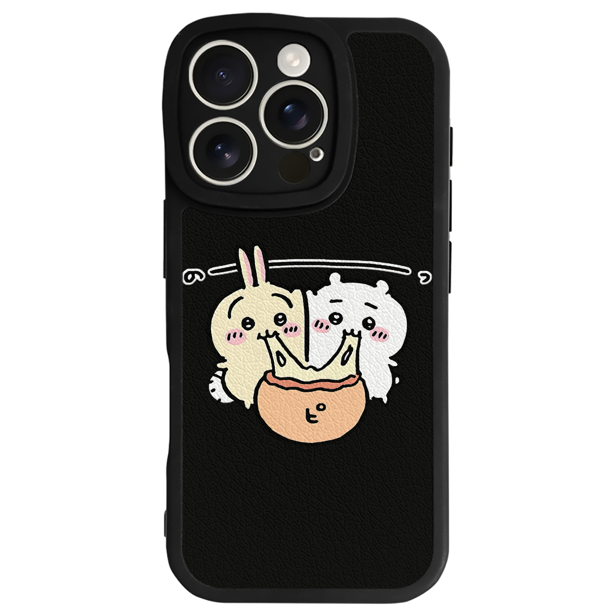 （画像用） ちいかわ うさぎ Chii-kawa usagi 【iPhone 16シリーズ対応】シリコンスマホケース（レザー調） 材質：シリコン